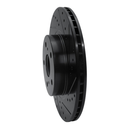R1 Concepts R1 86-92 Toyota Supra Front Right Drilled & Slotted Black Brake Rotor