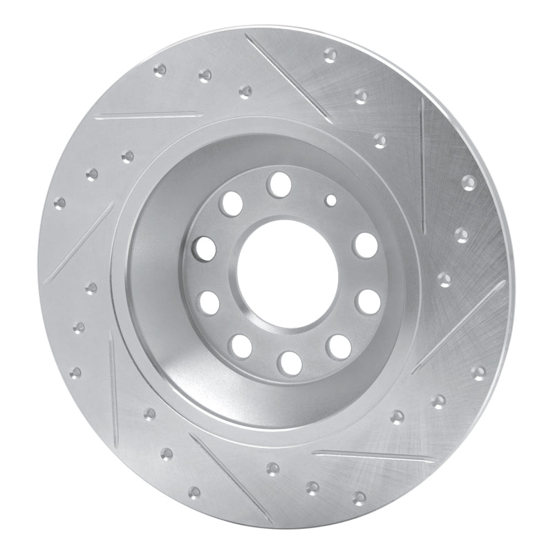 R1 Concepts R1 05-11 Audi A6 Quattro Rear Left Drilled & Slotted Silver Brake Rotor
