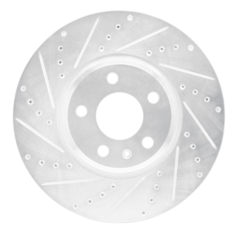 R1 Concepts R1 08-12 Audi Q5 (Mexico) Front Left Drilled & Slotted Silver Brake Rotor