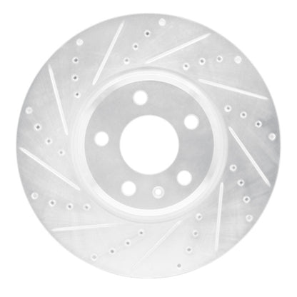 R1 Concepts R1 08-12 Audi Q5 (Mexico) Front Left Drilled & Slotted Silver Brake Rotor