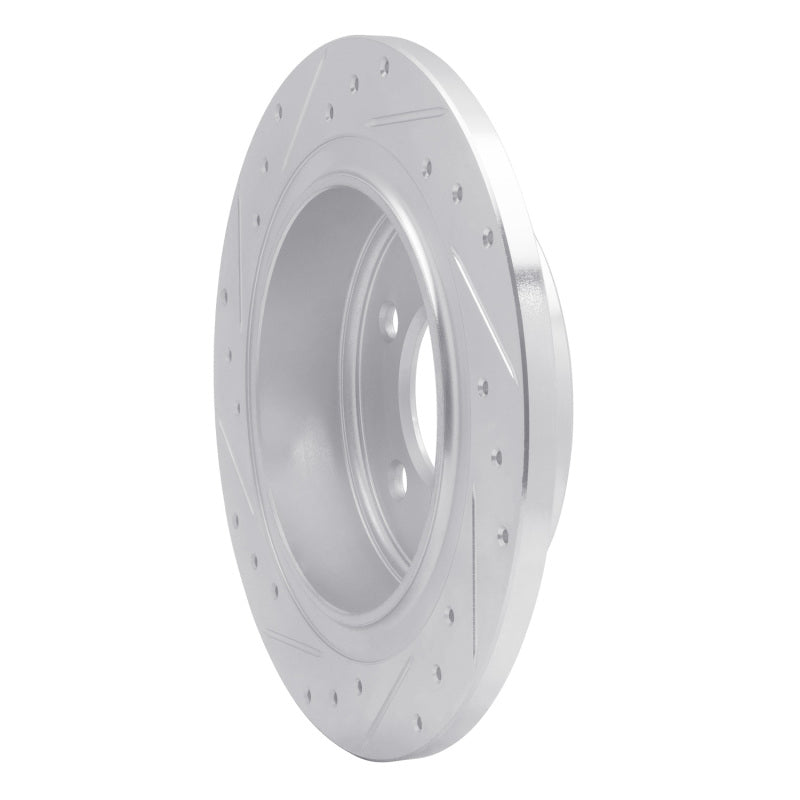 R1 Concepts R1 04-08 Chrysler Pacifica Rear Right Drilled & Slotted Silver Brake Rotor