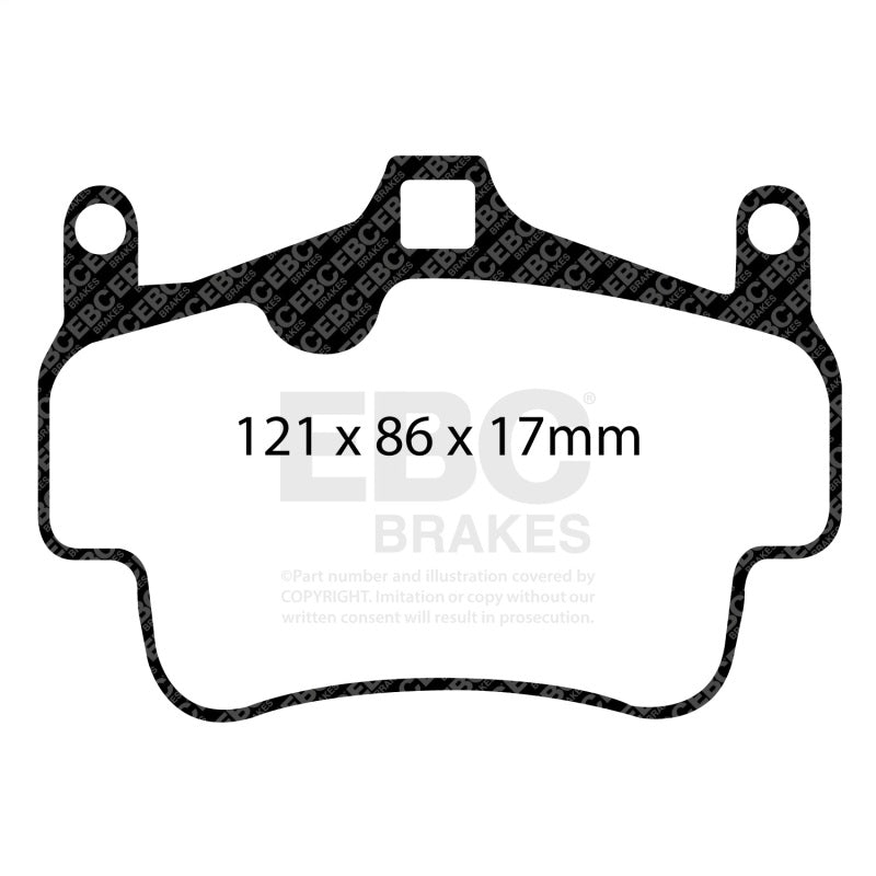 EBC Racing 07-08 Porsche 911 (997) Carrera 2 3.6L (Cast Iron Rotor Only) RP-X Front Brake Pads