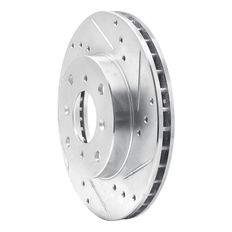 R1 Concepts R1 92-96 Honda Prelude Front Right Drilled & Slotted Silver Brake Rotor
