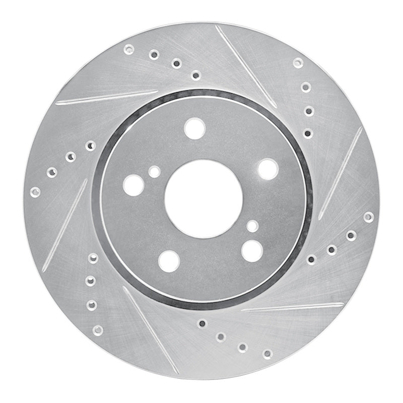 R1 Concepts R1 18-22 Toyota C-HR Front Right Drilled & Slotted Silver Brake Rotor