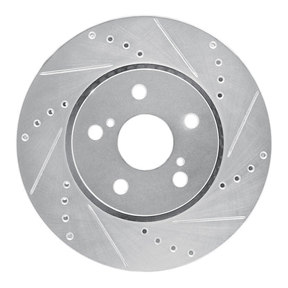 R1 Concepts R1 18-22 Toyota C-HR Front Right Drilled & Slotted Silver Brake Rotor