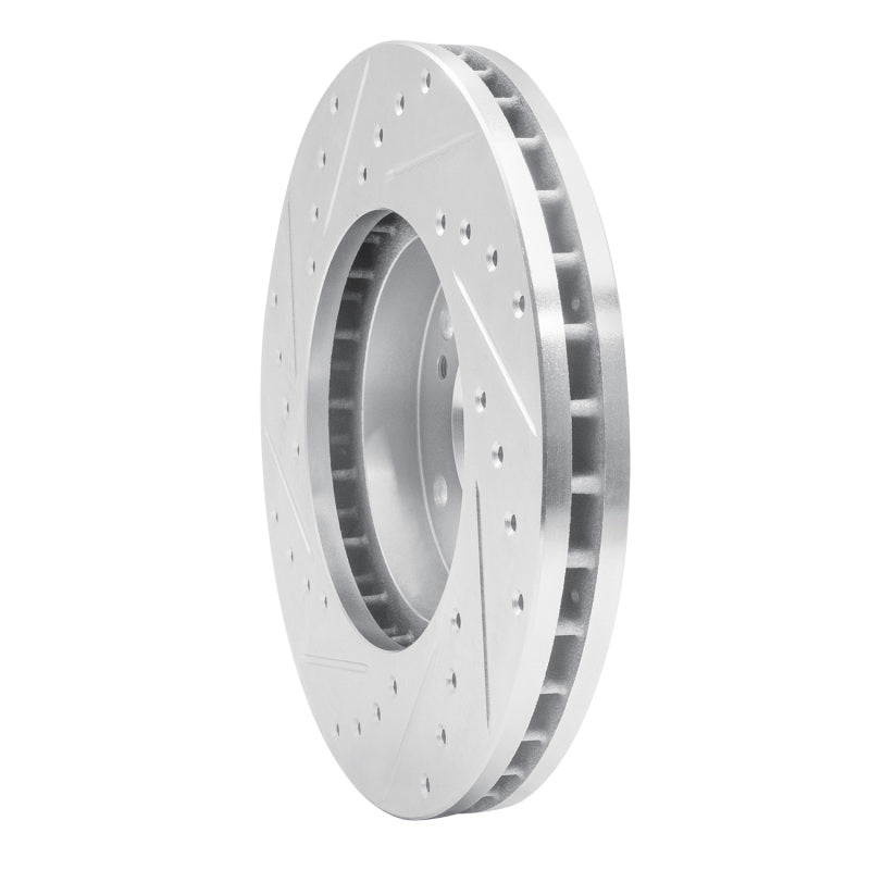 R1 Concepts R1 89-96 Nissan 300ZX Front Right Drilled & Slotted Silver Brake Rotor