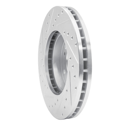 R1 Concepts R1 89-96 Nissan 300ZX Front Right Drilled & Slotted Silver Brake Rotor