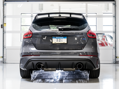 AWE Tuning Ford Focus RS SwitchPath Cat-Back Exhaust - Chrome Silver Tips
