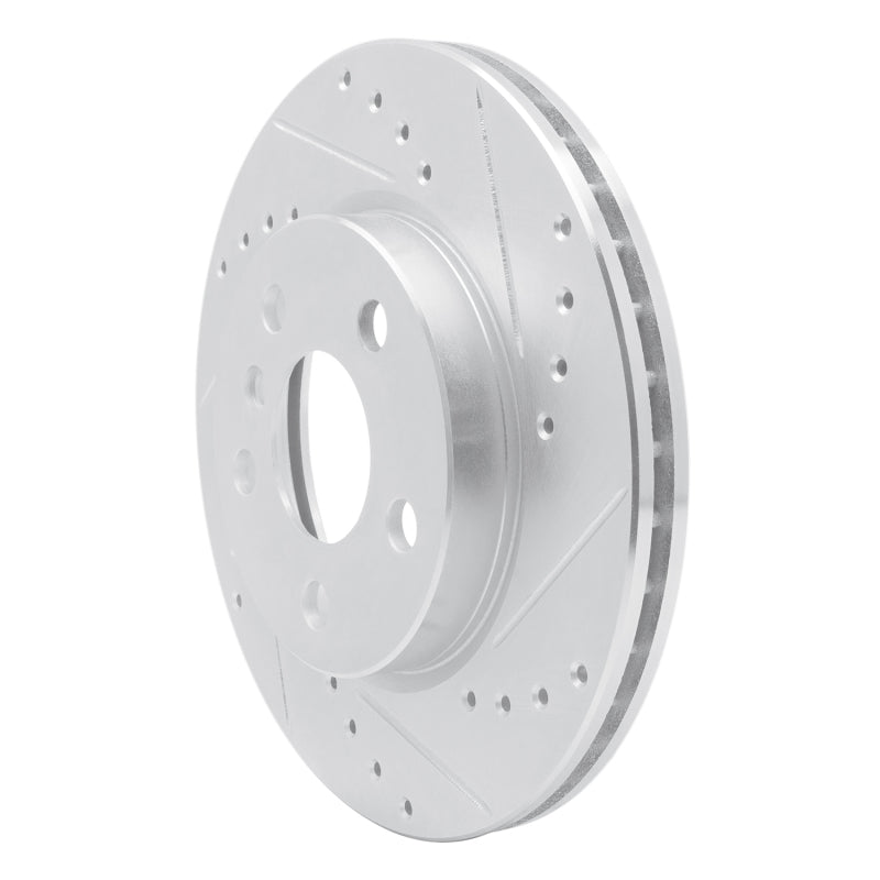 R1 Concepts R1 14-24 Mini Cooper (Excl Clubman) Front Right Drilled & Slotted Silver Brake Rotor