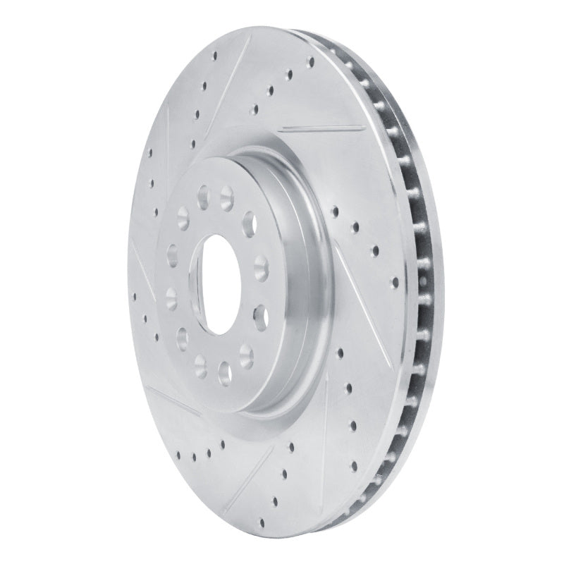 R1 Concepts R1 17-25 Buick Enclave Front Left Drilled & Slotted Silver Brake Rotor