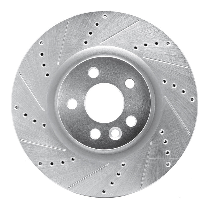 R1 Concepts R1 15-19 Jaguar E-Pace Front Left Drilled & Slotted Silver Brake Rotor