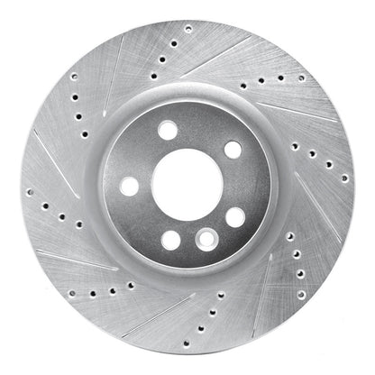 R1 Concepts R1 15-19 Jaguar E-Pace Front Left Drilled & Slotted Silver Brake Rotor