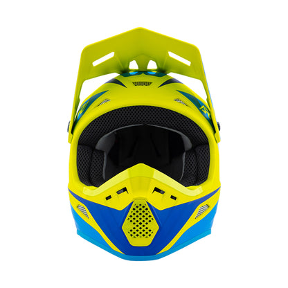 Answer 26 AR1 Mototown Helmet Matte Hyper Acid/Cyan/Dark Blue Youth - Small