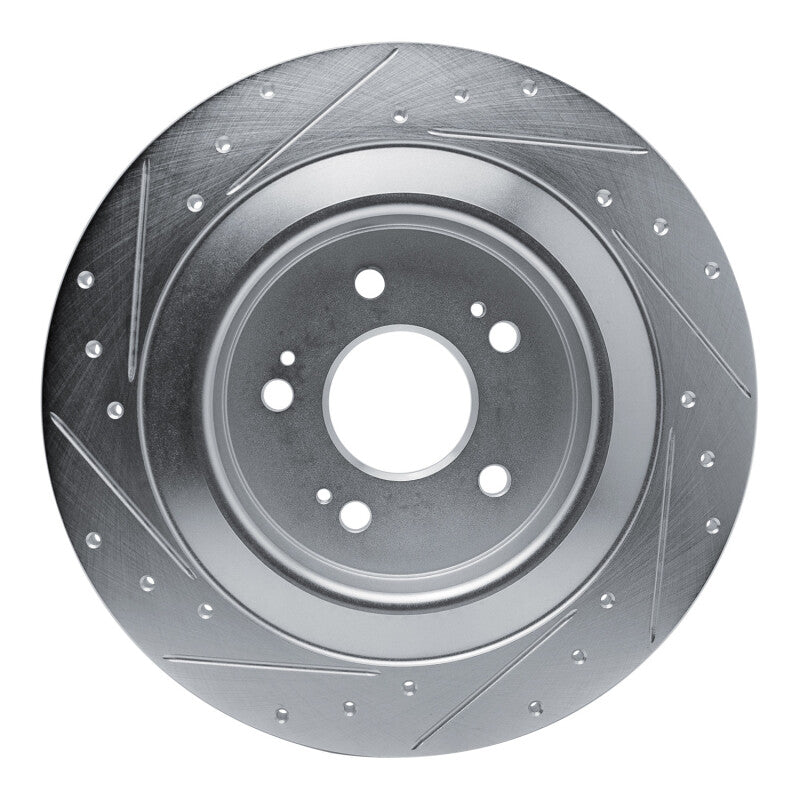 R1 Concepts R1 2021-2025 Acura TLX Rear Right Drilled & Slotted Silver Brake Rotor