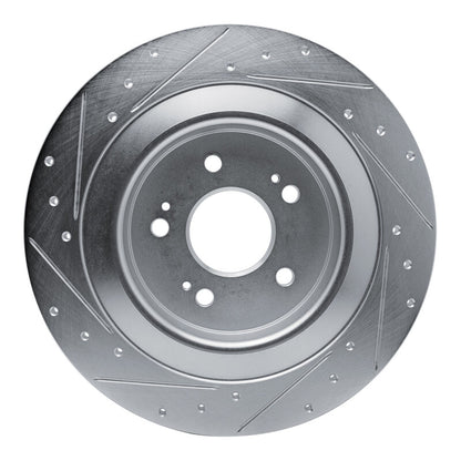 R1 Concepts R1 2021-2025 Acura TLX Rear Right Drilled & Slotted Silver Brake Rotor