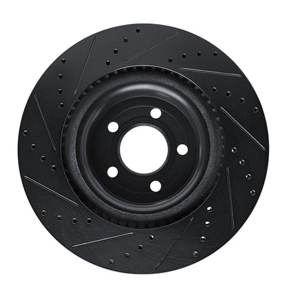 R1 Concepts R1 20-25 Ford Explorer Front Right Drilled & Slotted Black Brake Rotor