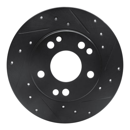 R1 Concepts R1 83-89 Mercedes-Benz 190E Front Right Drilled & Slotted Black Brake Rotor
