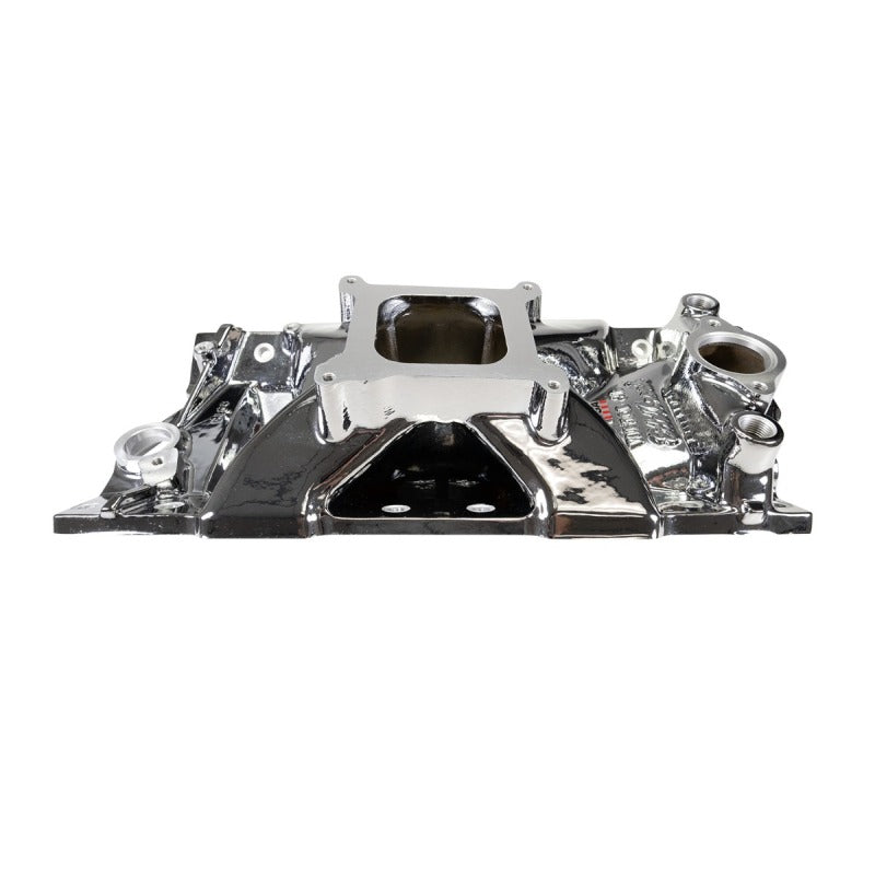 Edelbrock Chevy SB Victor Jr. 23 Degree Intake Manifold - Chrome Plasma Finish