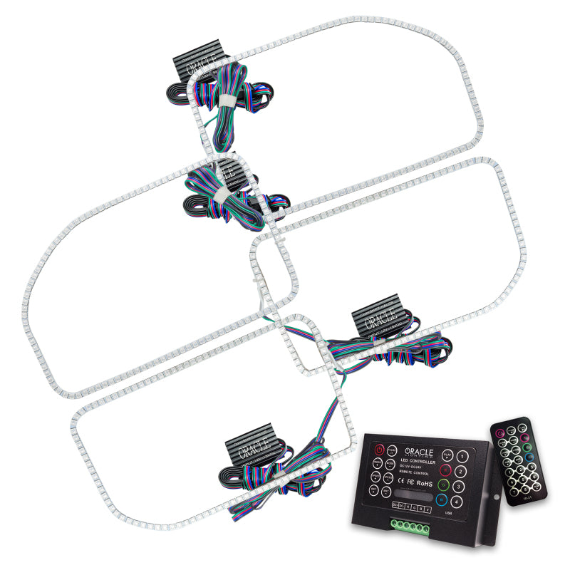 ORACLE Lighting Oracle Ford F250/350 11-16 Halo Kit (Square Ring Design) - ColorSHIFT w/ 2.0 Controller