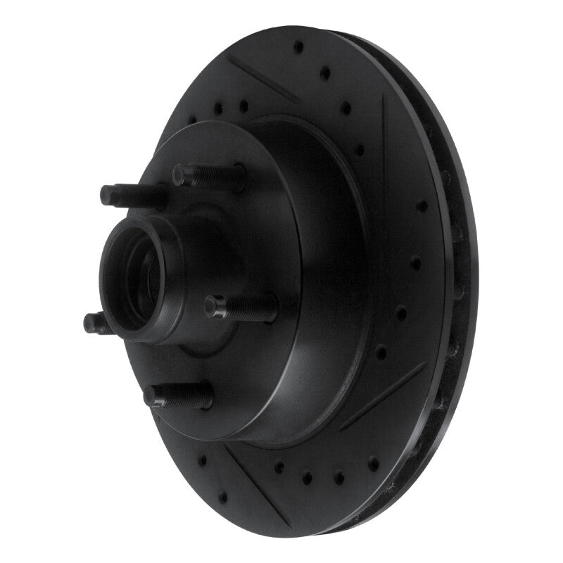 R1 Concepts R1 83-97 Ford AEROSTAR Front Right Drilled & Slotted Black Brake Rotor