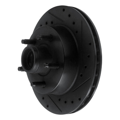 R1 Concepts R1 83-97 Ford AEROSTAR Front Right Drilled & Slotted Black Brake Rotor