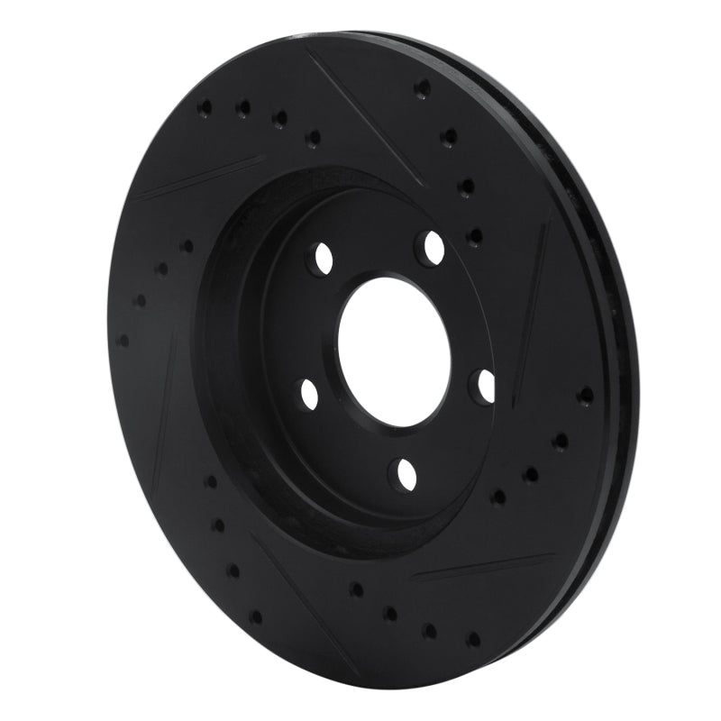 R1 Concepts R1 86-90 Chrysler Town & Country Front Left Drilled & Slotted Black Brake Rotor