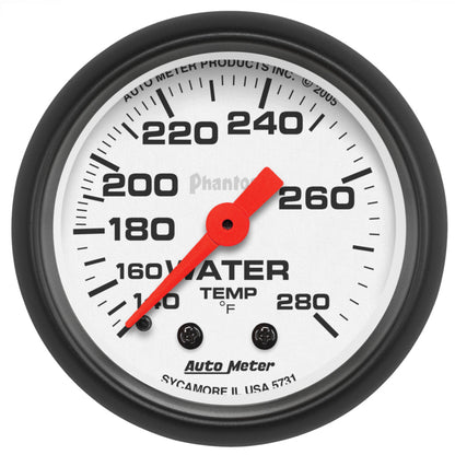 Autometer Phantom 52mm 140-280 Deg F Mechanical Water Temp Gauge