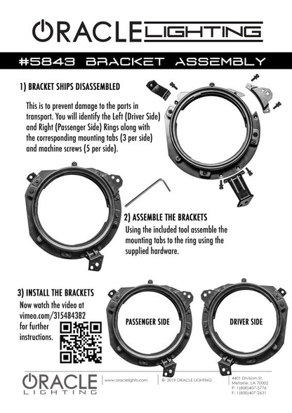 ORACLE Lighting Oracle Jeep Wrangler JL/ Gladiator JT Adjustable 7in. Headlight Brackets (Pair)