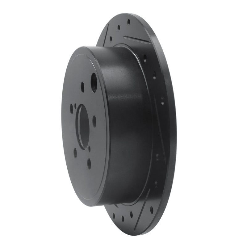 R1 Concepts R1 08-15 Subaru Forester Rear Left Drilled & Slotted Black Brake Rotor