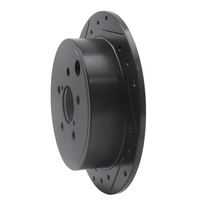R1 Concepts R1 08-15 Subaru Forester Rear Left Drilled & Slotted Black Brake Rotor