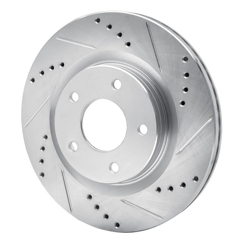 R1 Concepts R1 11-19 Nissan Juke Front Right Drilled & Slotted Silver Brake Rotor