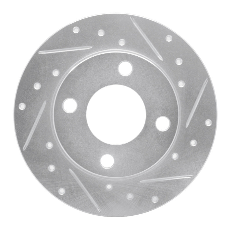 R1 Concepts R1 84-95 Audi 90 Quattro Rear Right Drilled & Slotted Silver Brake Rotor