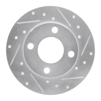 R1 Concepts R1 84-95 Audi 90 Quattro Rear Right Drilled & Slotted Silver Brake Rotor