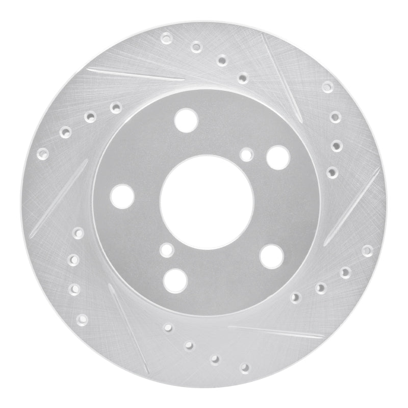R1 Concepts R1 91-95 Toyota MR2 Front Right Drilled & Slotted Silver Brake Rotor