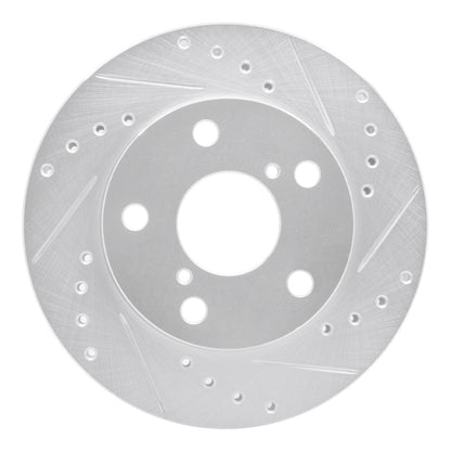 R1 Concepts R1 91-95 Toyota MR2 Front Right Drilled & Slotted Silver Brake Rotor