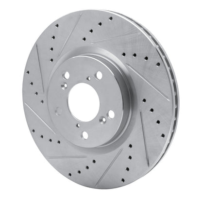 R1 Concepts R1 07-20 Acura MDX Front Left Drilled & Slotted Silver Brake Rotor