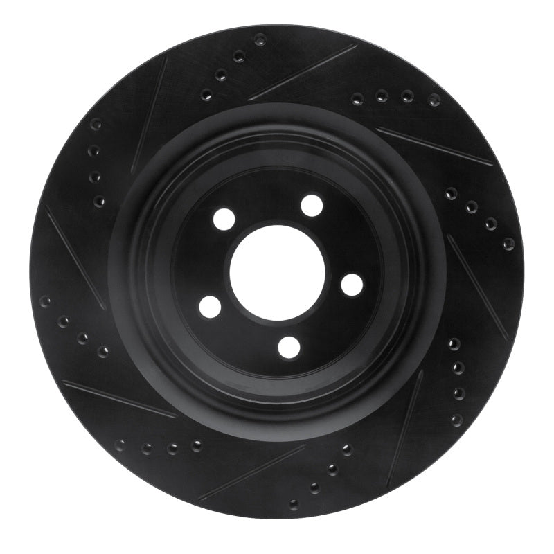 R1 Concepts R1 05-23 Chrysler 300 Rear Right Drilled & Slotted Black Brake Rotor