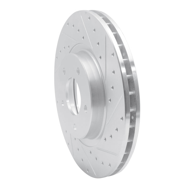 R1 Concepts R1 98-06 Jaguar XJR Front Right Drilled & Slotted Silver Brake Rotor