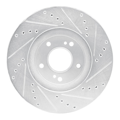 R1 Concepts R1 97-01 Infiniti Q45 Front Left Drilled & Slotted Silver Brake Rotor