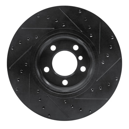 R1 Concepts R1 12-18 BMW 428I Front Right Drilled & Slotted Black Brake Rotor