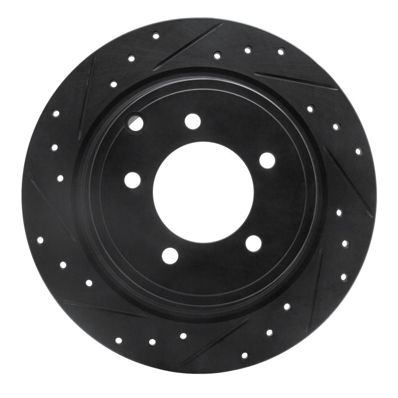 R1 Concepts R1 07-17 Chrysler 200 Rear Left Drilled & Slotted Black Brake Rotor