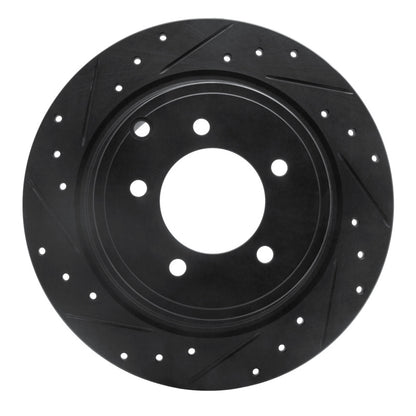 R1 Concepts R1 07-17 Chrysler 200 Rear Left Drilled & Slotted Black Brake Rotor