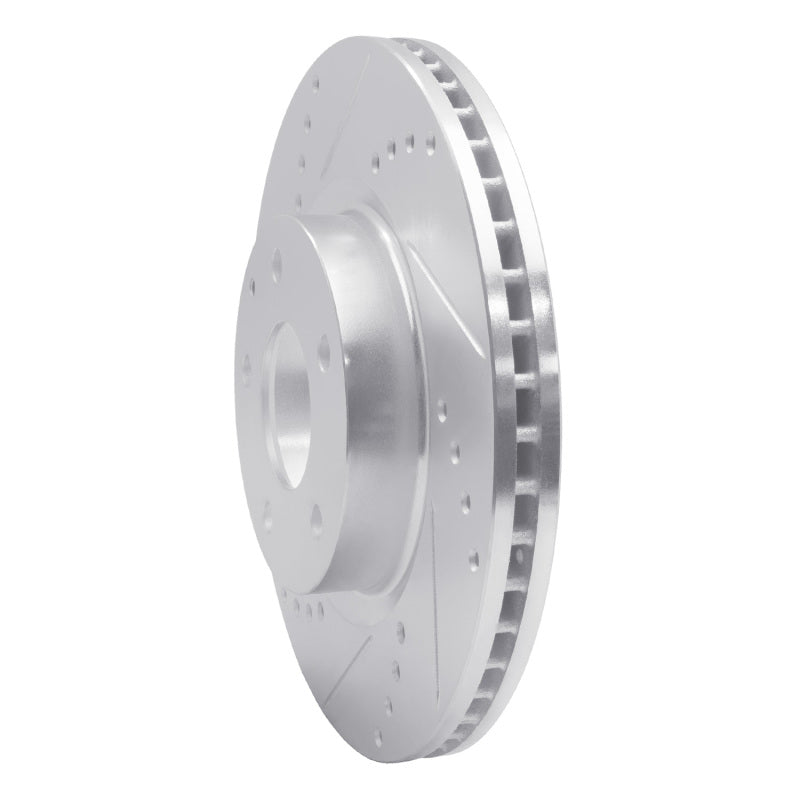 R1 Concepts R1 14-24 Mazda 3 Front Left Drilled & Slotted Silver Brake Rotor
