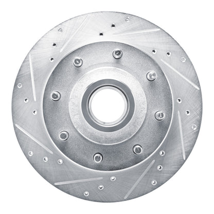 R1 Concepts R1 80-85 Ford E-250 Econoline Front Left Drilled & Slotted Silver Brake Rotor