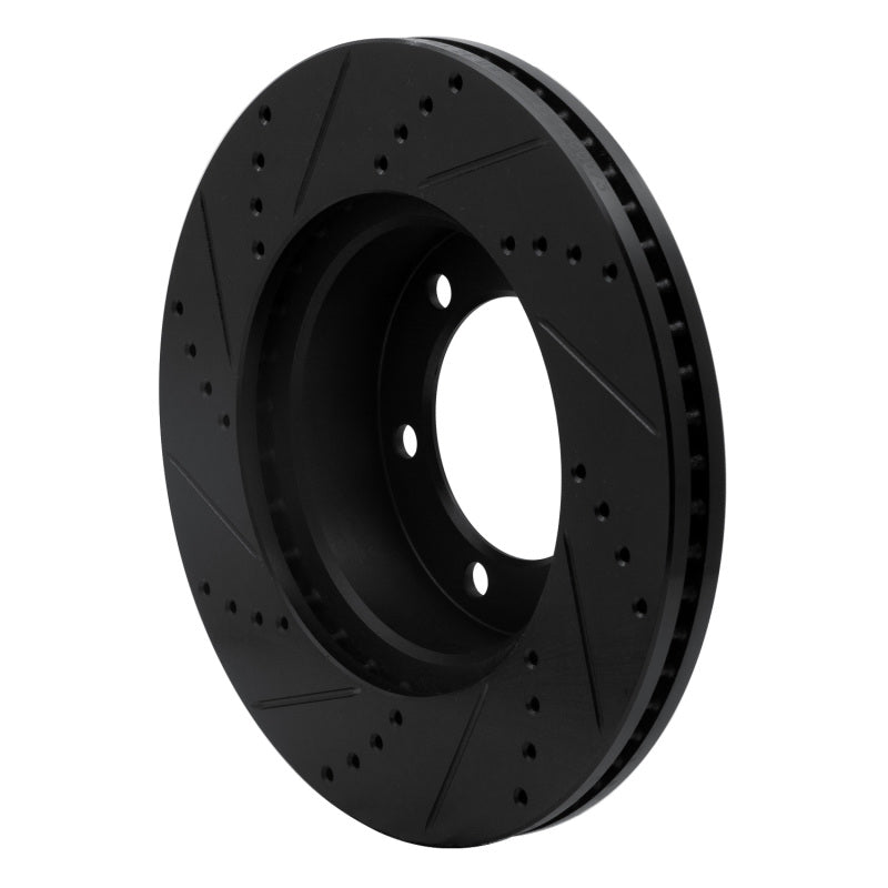 R1 Concepts R1 00-07 Toyota SEQUOIA Front Right Drilled & Slotted Black Brake Rotor