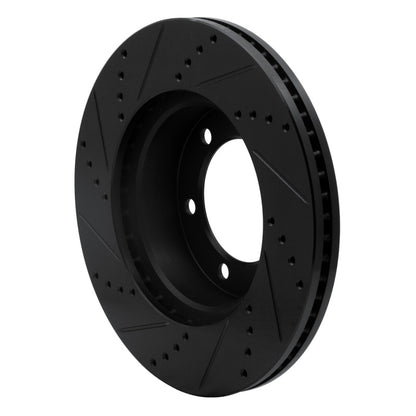 R1 Concepts R1 00-07 Toyota SEQUOIA Front Right Drilled & Slotted Black Brake Rotor