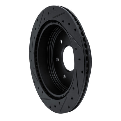 R1 Concepts R1 17-24 Nissan Titan Rear Right Drilled & Slotted Black Brake Rotor