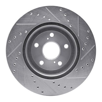 R1 Concepts R1 04-09 Lexus RX350 Front Left Drilled & Slotted Silver Brake Rotor