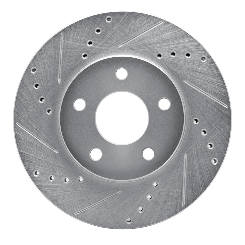 R1 Concepts R1 06-11 Chevrolet HHR Front Left Drilled & Slotted Silver Brake Rotor
