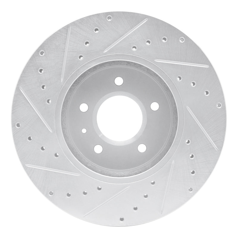 R1 Concepts R1 09-11 Cadillac STS Front Right Drilled & Slotted Silver Brake Rotor